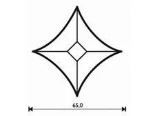 Fazeta hviezda stredná 65,0 x 65,0 mm