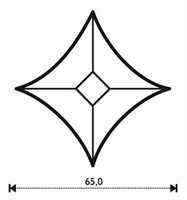 Fazeta hviezda stredná 65,0 x 65,0 mm