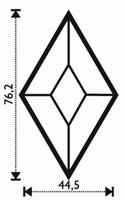 Fazeta kosoštvorec 44,5 x 76,2 mm