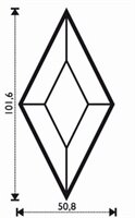 Fazeta kosoštvorec 50,8 x 101,6 mm