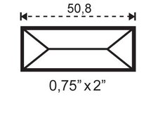 Fazeta obdĺžnik 19,1 x 50,8 mm