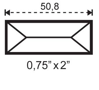 Fazeta obdĺžnik 19,1 x 50,8 mm