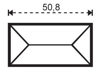 Fazeta obdĺžnik 25,4 x 50,8 mm
