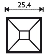 Fazeta štvorec 25,4 x 25,4 mm
