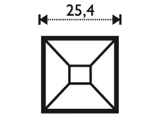 Fazeta štvorec 25,4 x 25,4 mm