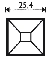 Fazeta štvorec 25,4 x 25,4 mm