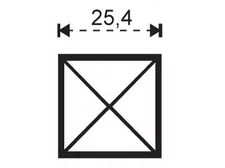Fazeta štvorec 25,4 x 25,4mm